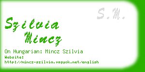 szilvia mincz business card